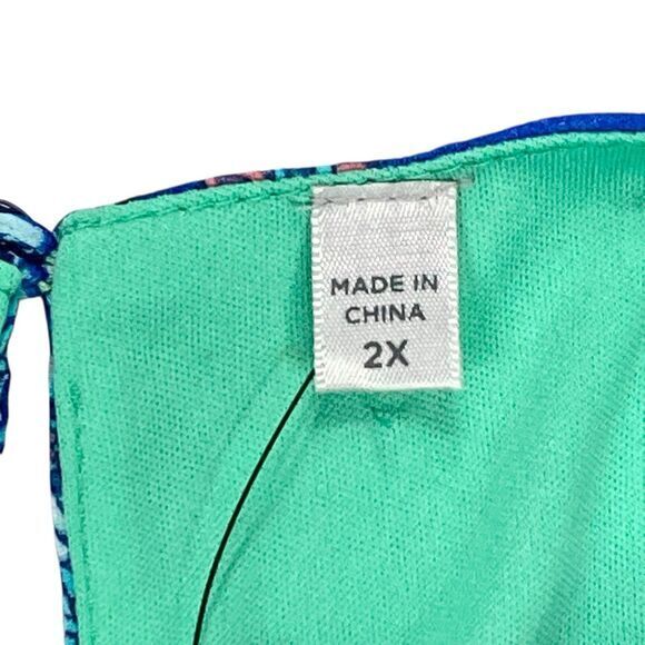 Loralette Dress Womens 2X Green Blue Paisley Print Summer Boho Beach Flowy NEW - Picture 16 of 16